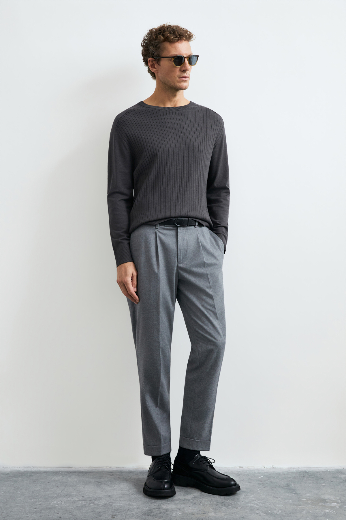 Mens Sweater Dark Brown - LUFIAN