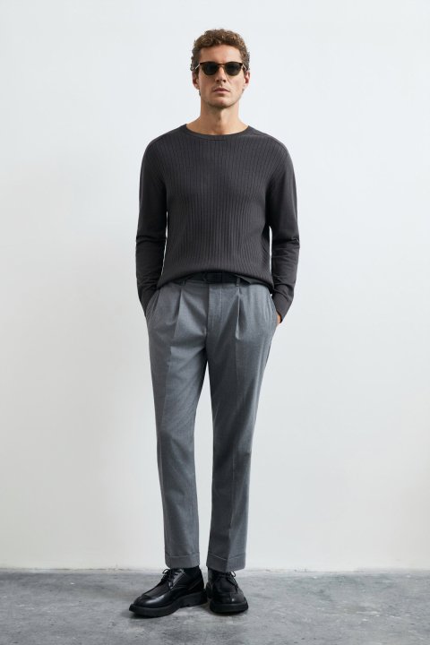Mens Sweater Dark Brown - LUFIAN