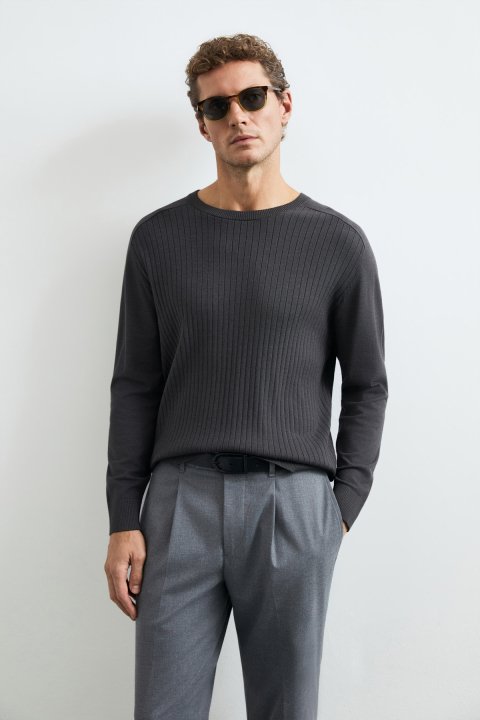 Mens Sweater Dark Brown - LUFIAN