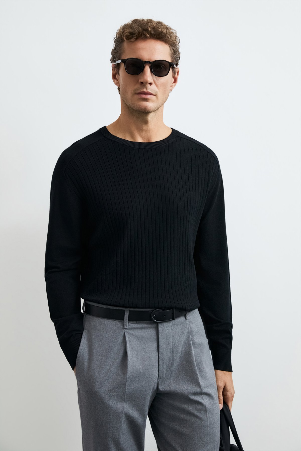 Mens Sweater Black - LUFIAN (1)