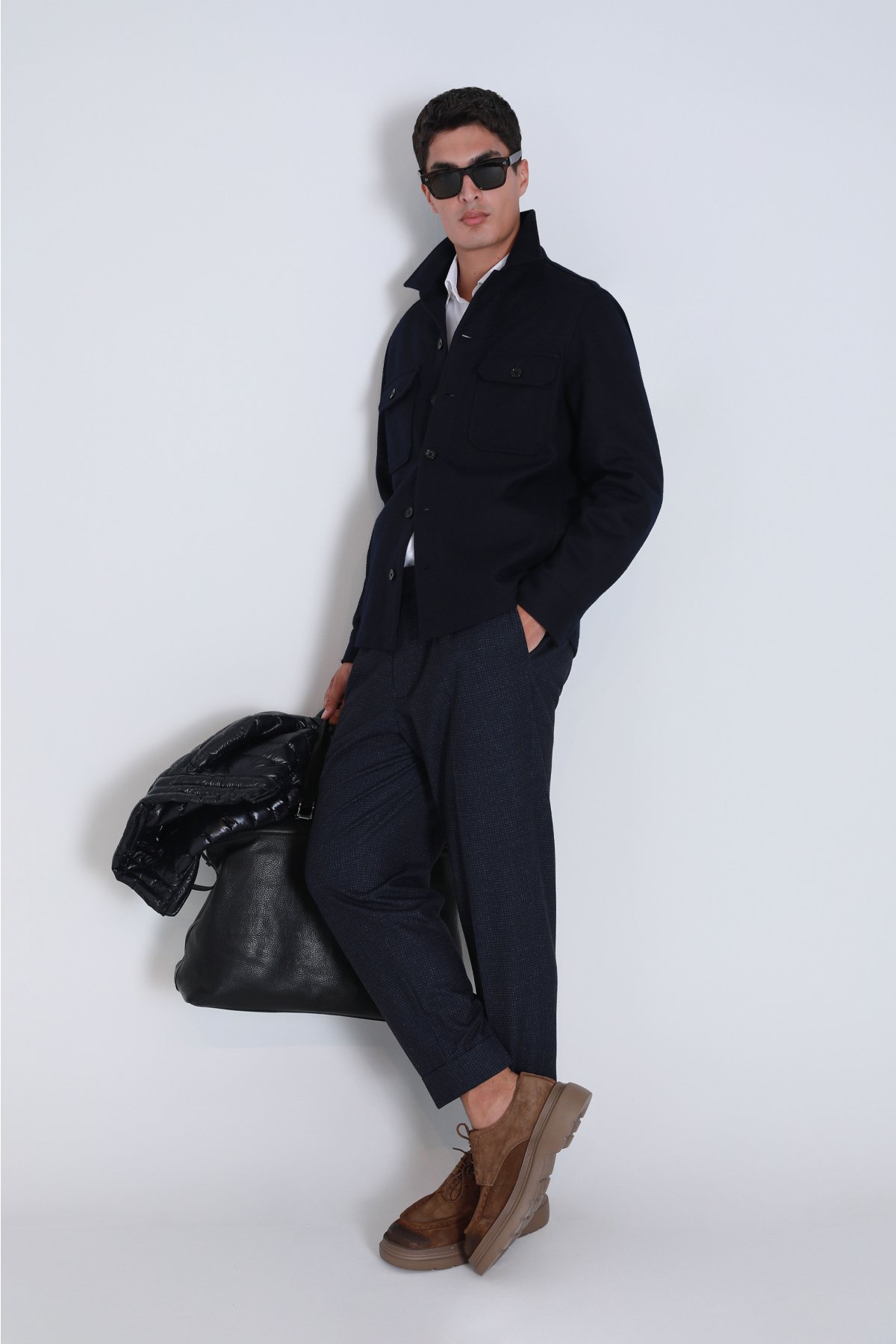 Barena Erkek Basic Gömlek Slim Fit Lacivert - Lufian