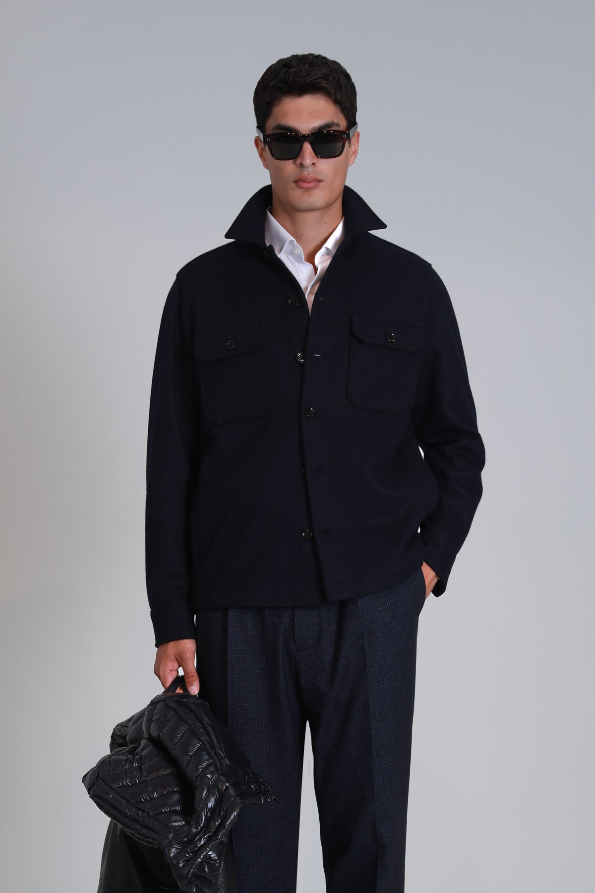 Barena Erkek Basic Gömlek Slim Fit Lacivert - Lufian (1)