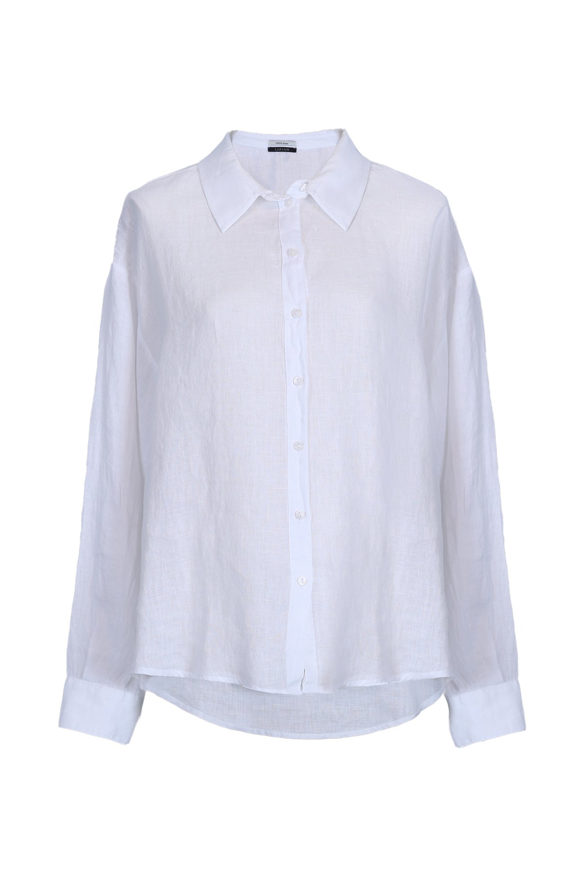 Barrı Kadın Keten Gömlek Beyaz - Lufian