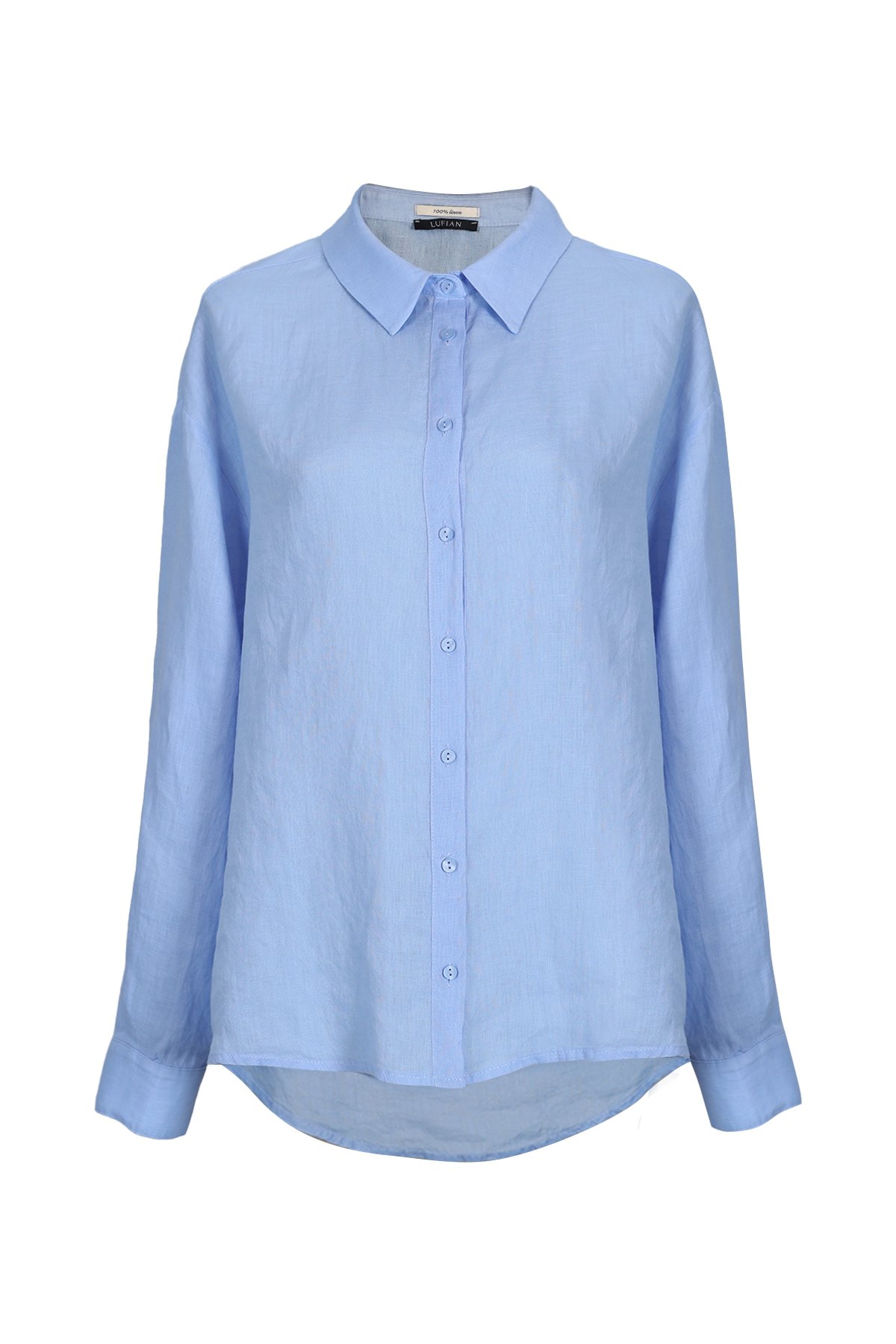 Barrı Women's Linen Shirt Blue - LUFIAN