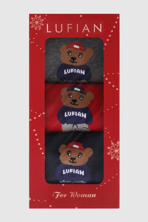 Bear 3'lü Set Kadın Çorap Standart - Lufian