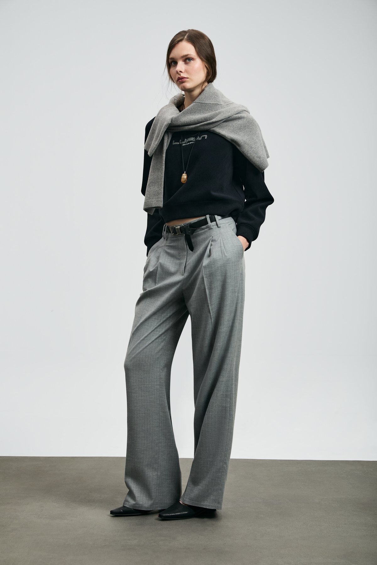 Beggy Kadın Örme Sweatshırt Siyah - Lufian (1)