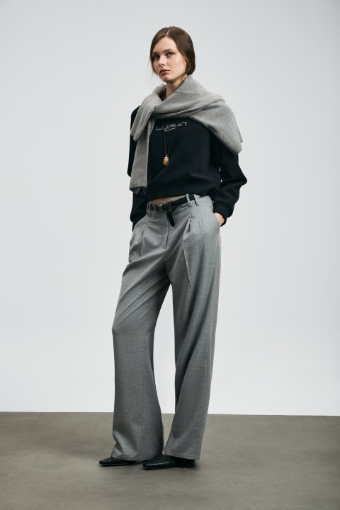 Beggy Kadın Örme Sweatshırt Siyah - Lufian (1)