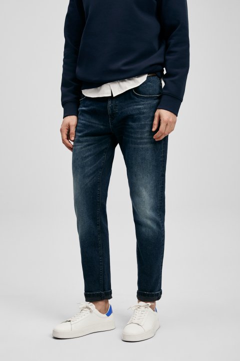 Benedıc Smart Jean Men's Trousers Slim Fit Dark Navy Blue - Lufian (1)