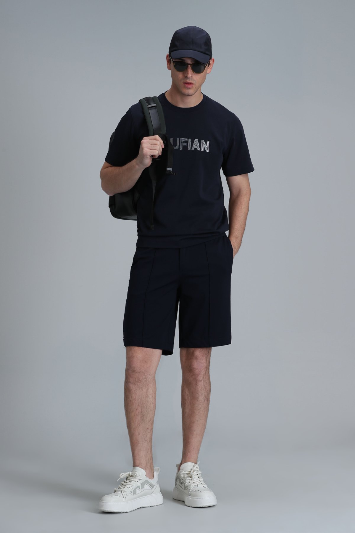 Benjamın Modern Grafik T- Shirt Lacivert - Lufian (1)