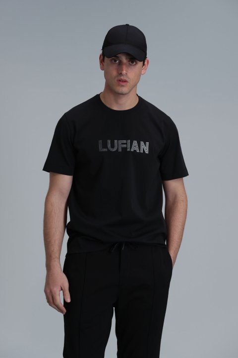 Benjamın Modern Grafik T- Shirt Siyah - Lufian