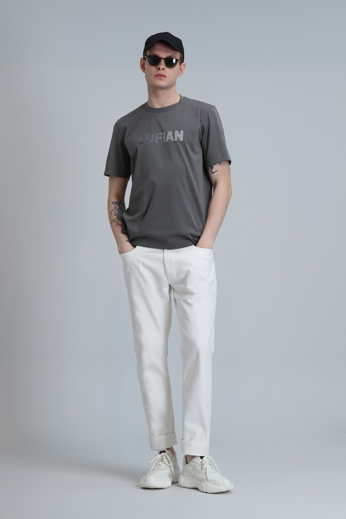 Benjamın Modern Grafik T- Shirt Yeşil - Lufian (1)