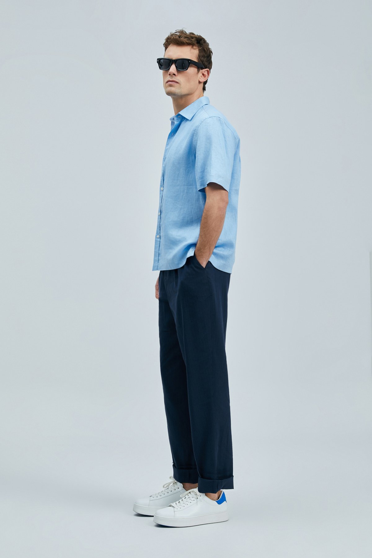 Bert Men Basic Shirt Comfort Fit Blue - Lufian (1)