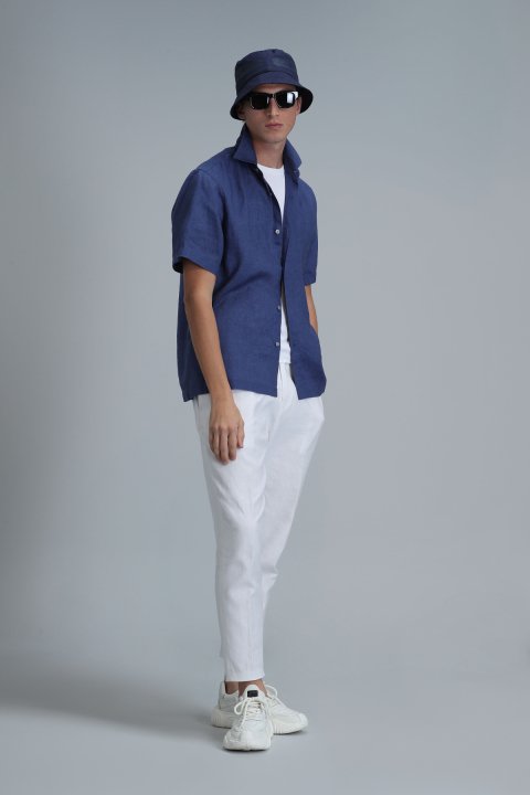 Bert Men Basic Shirt Comfort Fit Sax - Lufian (1)