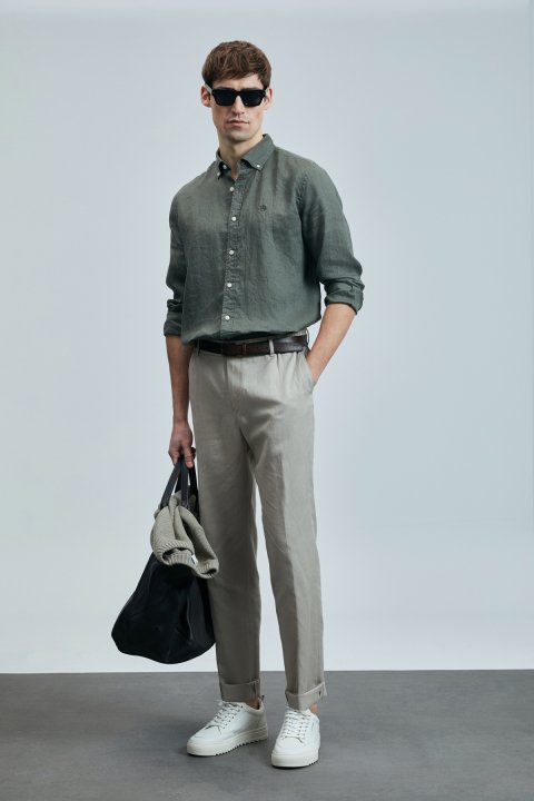 Bert Smart Erkek Chino Pantolon Slim Fit Bej - Lufian