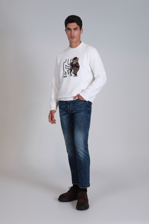 Bert Smart Jean Erkek Pantolon Slim Fit Mavi - Lufian