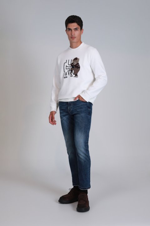 Bert Smart Jean Erkek Pantolon Slim Fit Mavi - Lufian