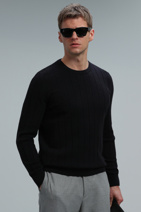 Best Erkek Kazak Koyu Lacivert - Lufian