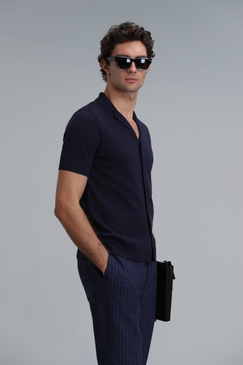 Best Men's Sweater Navy Blue - Lufian