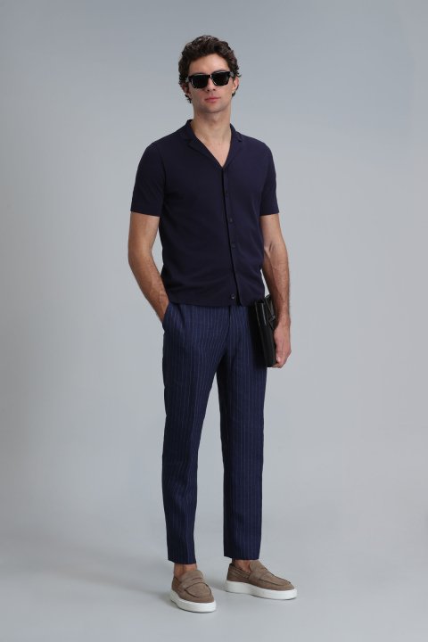 Best Men's Sweater Navy Blue - Lufian (1)