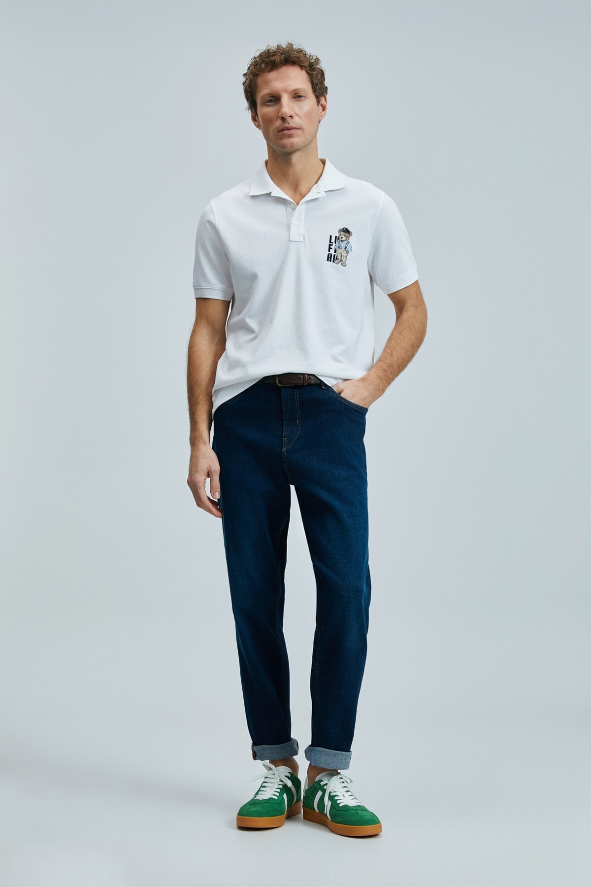 Best Smart Mens Polo T - Shirt Whıte - Lufian (1)