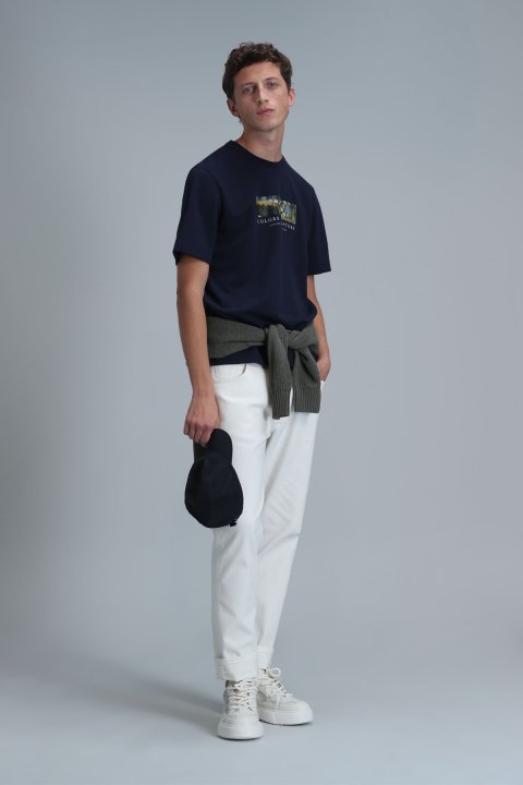 Bıanca Modern Grafik T- Shirt Lacivert - Lufian (1)