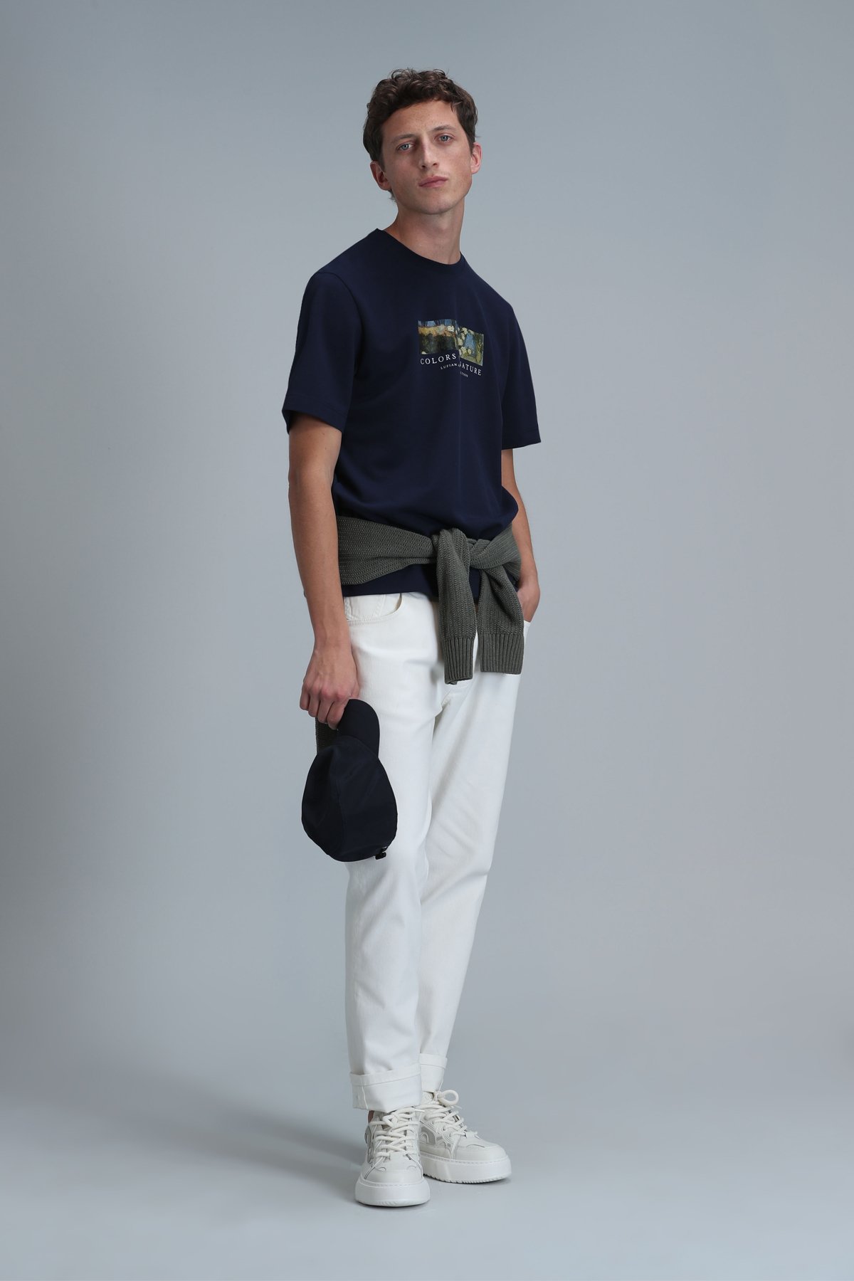 Bıanca Modern Grafik T- Shirt Lacivert - Lufian (1)