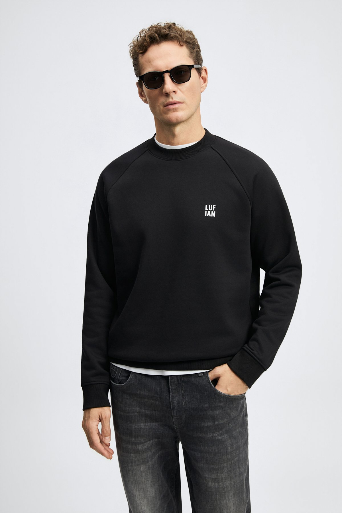 Male Sweatshirt Black - Lufian