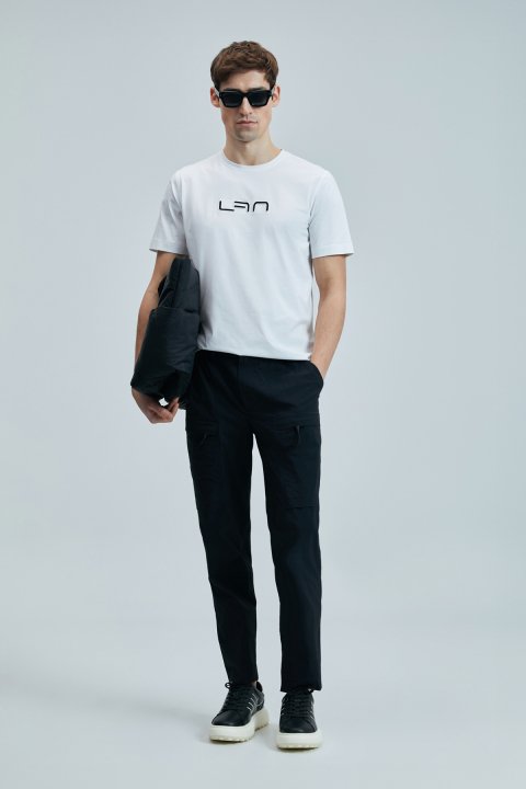 Blaze Modern Grafik T- Shirt Beyaz - Lufian