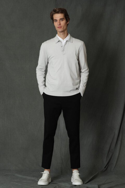 Bogar Spor Erkek Chino Pantolon Slim Fit Siyah - Lufian