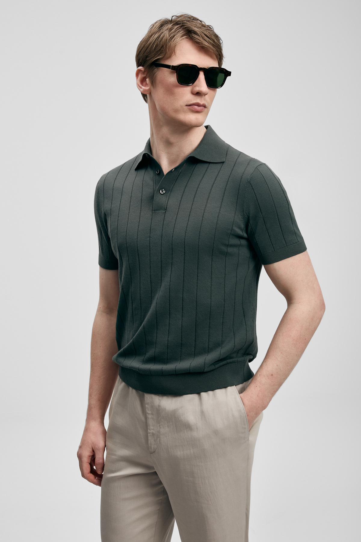 Bold Erkek Pamuklu Kazak Nefti Yeşil - Lufian