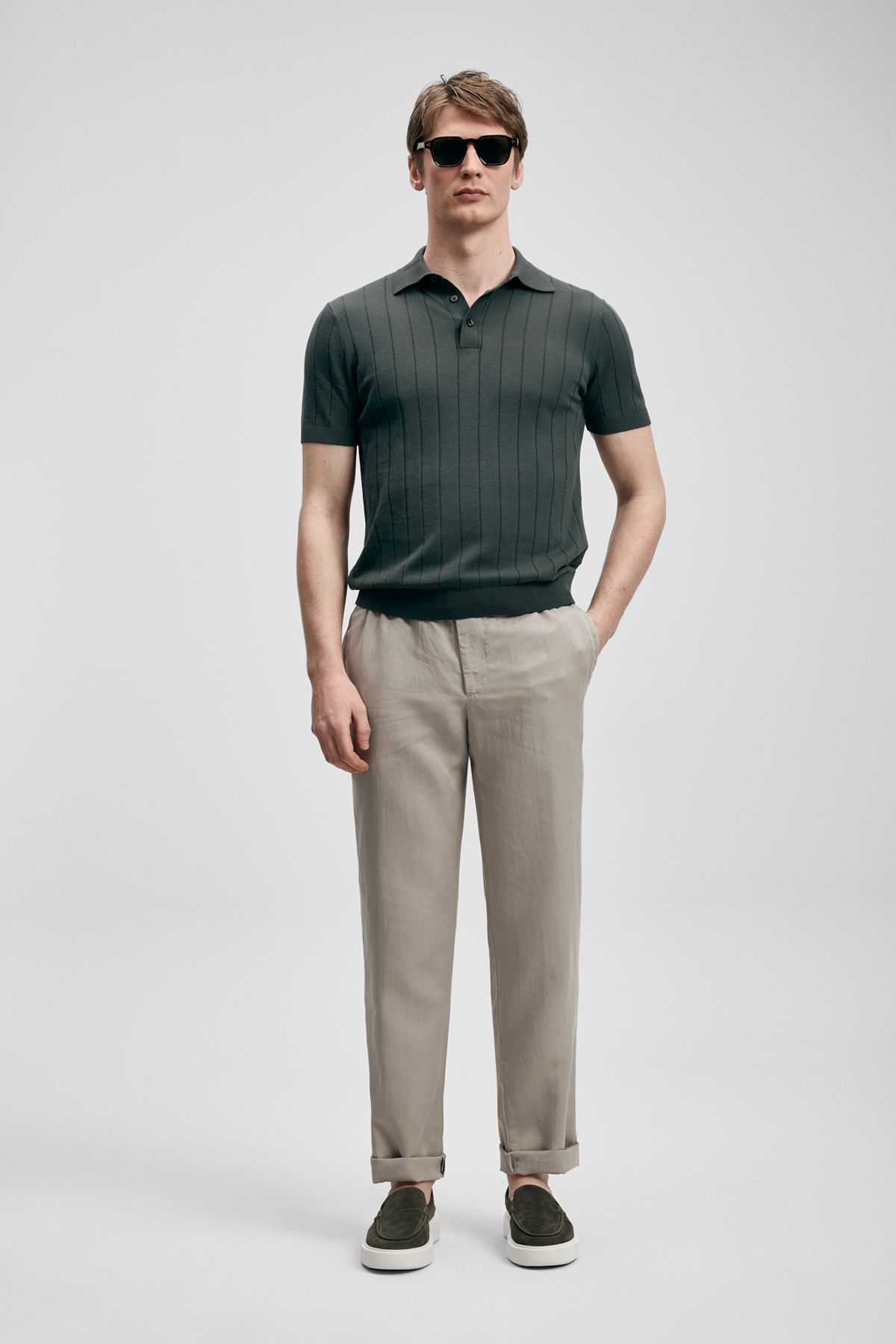 Bold Erkek Pamuklu Kazak Nefti Yeşil - Lufian (1)