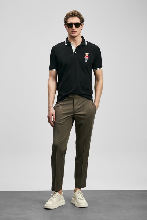 Brady Smart Men's Polo T-Shirt Black - Lufian (1)