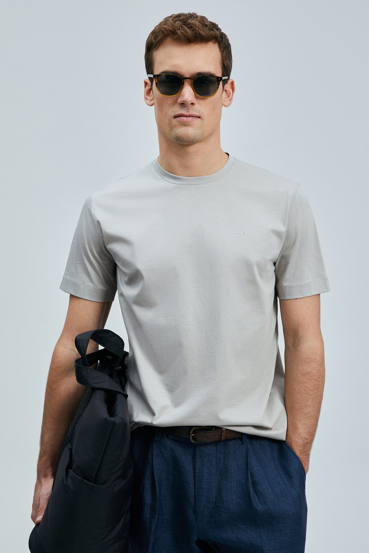 Bran Modern Grafik T- Shirt Bej - Lufian (1)