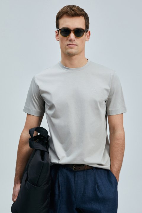 Bran Modern Grafik T- Shirt Bej - Lufian (1)