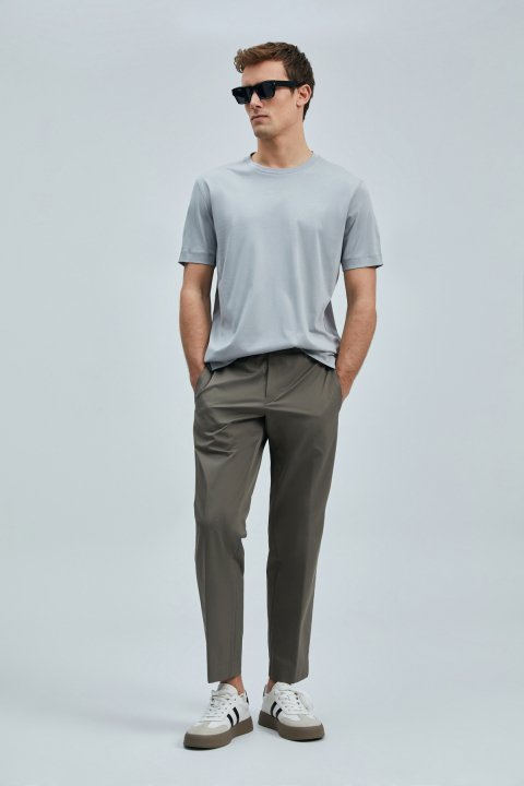 Bran Modern Grafik T- Shirt Gri - Lufian (1)