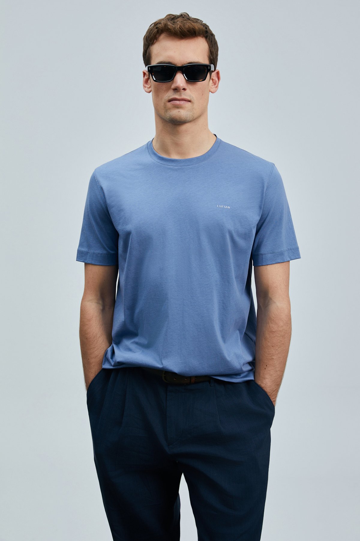 Bran Modern Grafik T- Shirt Koyu Lila - Lufian