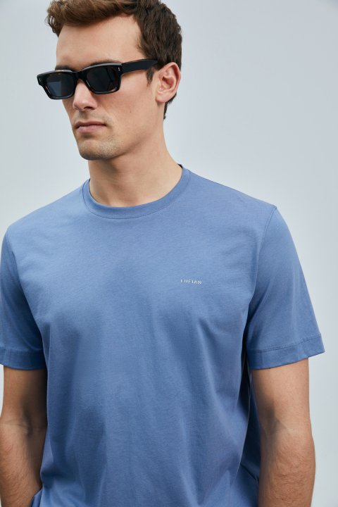 Bran Modern Grafik Tişört Koyu Lila - LUFIAN