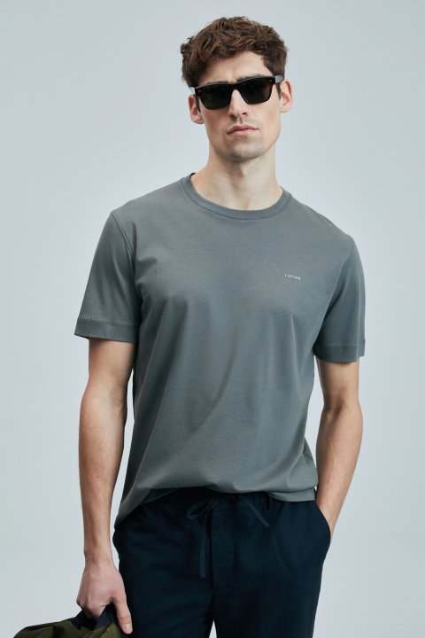 Bran Modern Grafik T- Shirt Koyu Yeşil - Lufian (1)