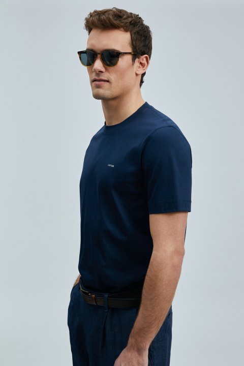 Bran Modern Grafik T- Shirt Lacivert - Lufian (1)