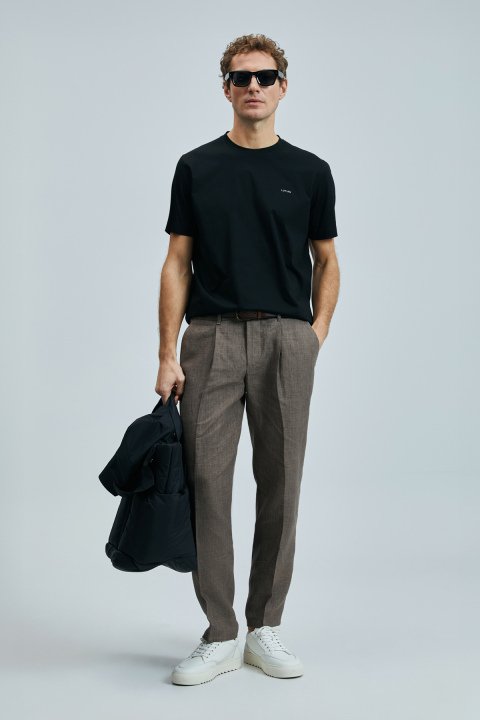 Bran Modern Grafik T- Shirt Siyah - Lufian