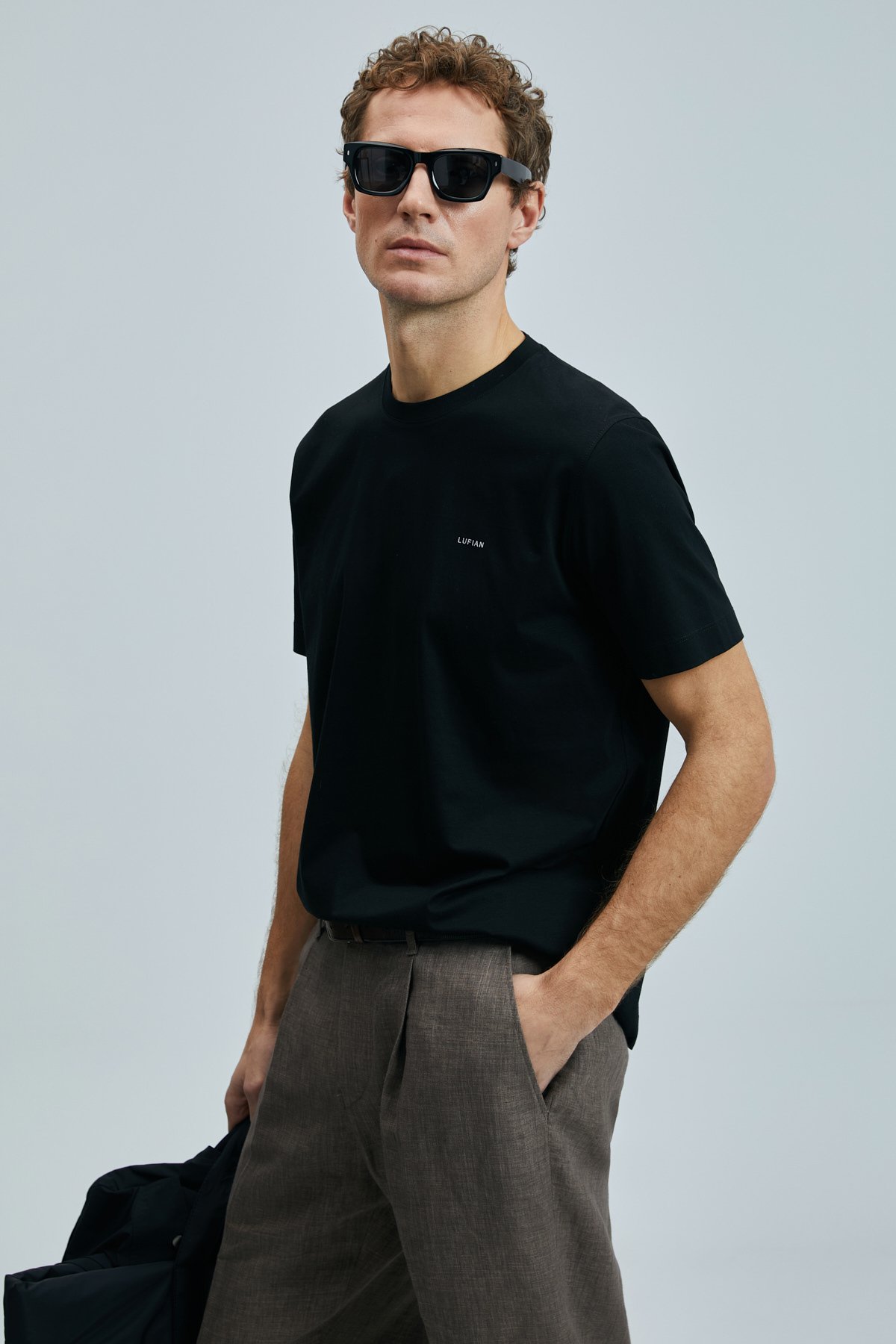 Bran Modern Grafik T- Shirt Siyah - Lufian (1)