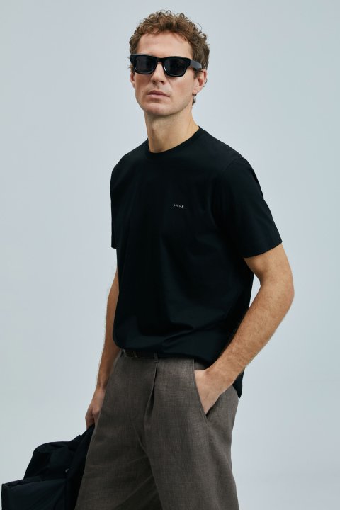 Bran Modern Grafik T- Shirt Siyah - Lufian (1)