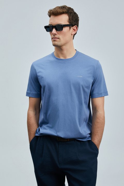 Bran Modern Graphic T-Shirt Dark Lilac - LUFIAN