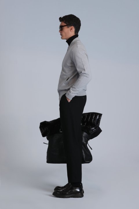 Brand Erkek Hırka Açık Gri - Lufian (1)