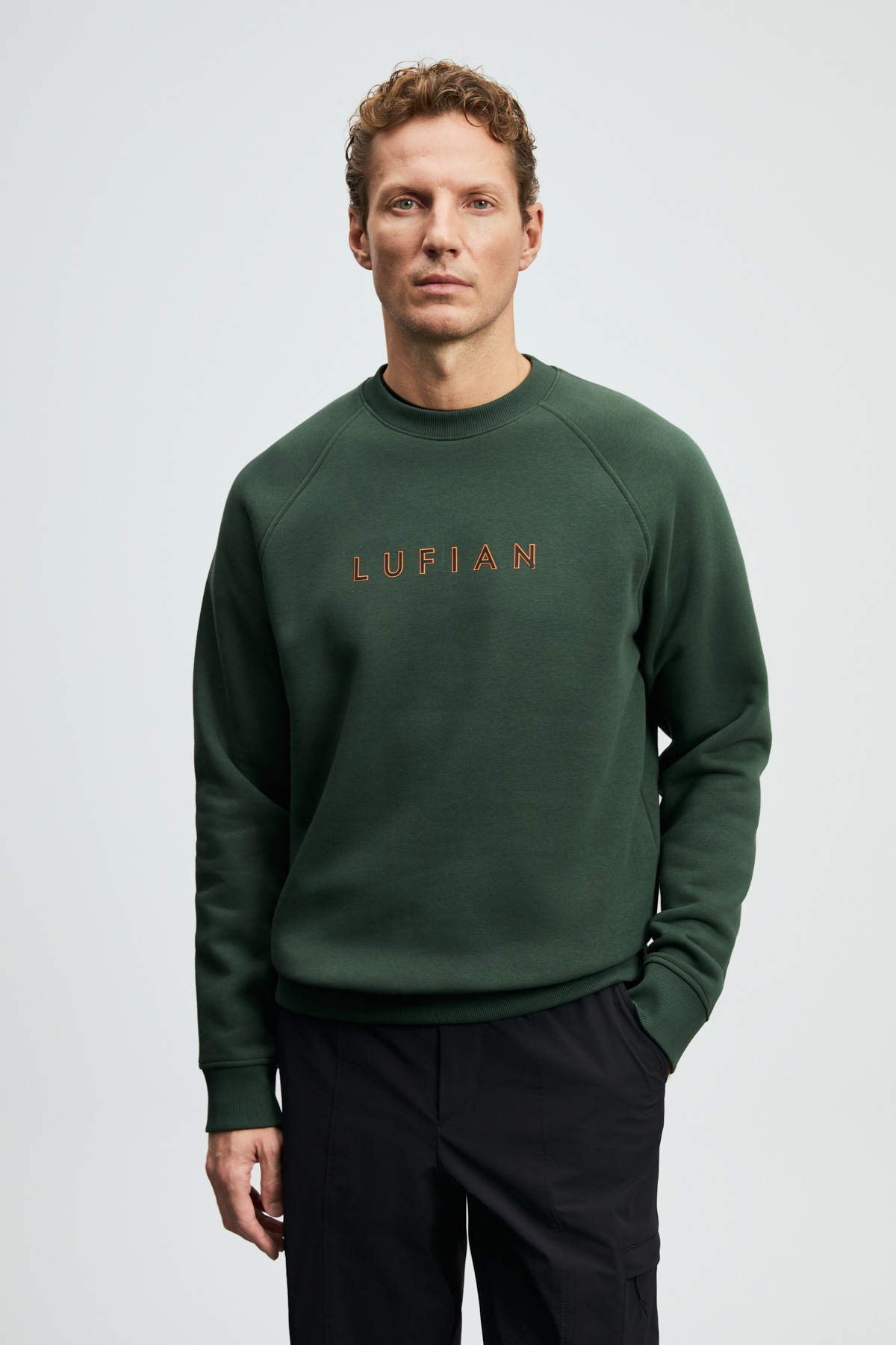 Male Sweatshirt Grass Green - LUFIAN