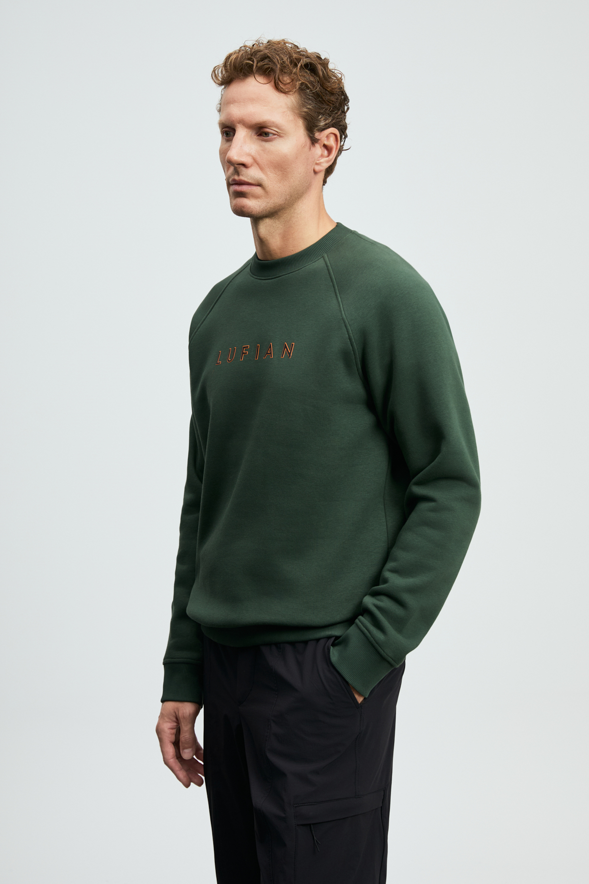 Male Sweatshirt Grass Green - LUFIAN