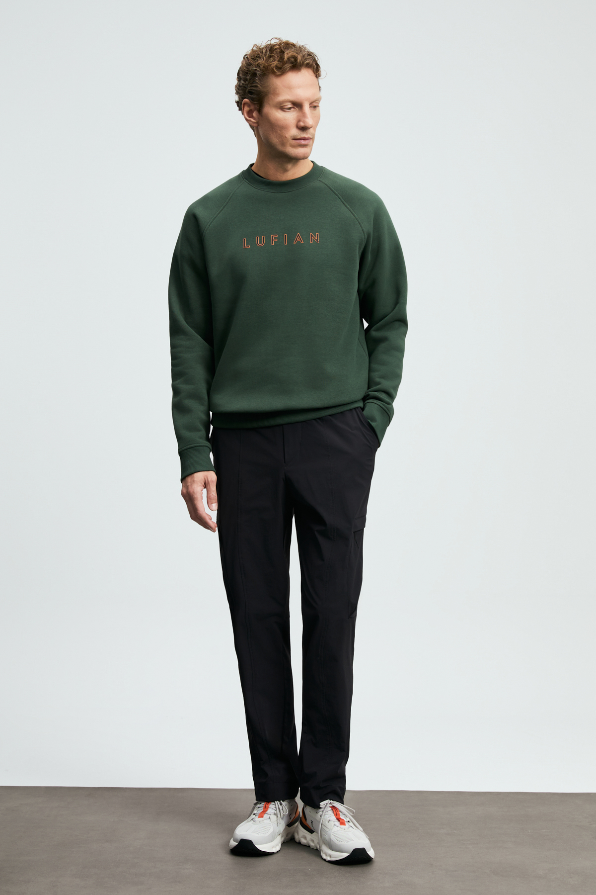 Male Sweatshirt Grass Green - LUFIAN