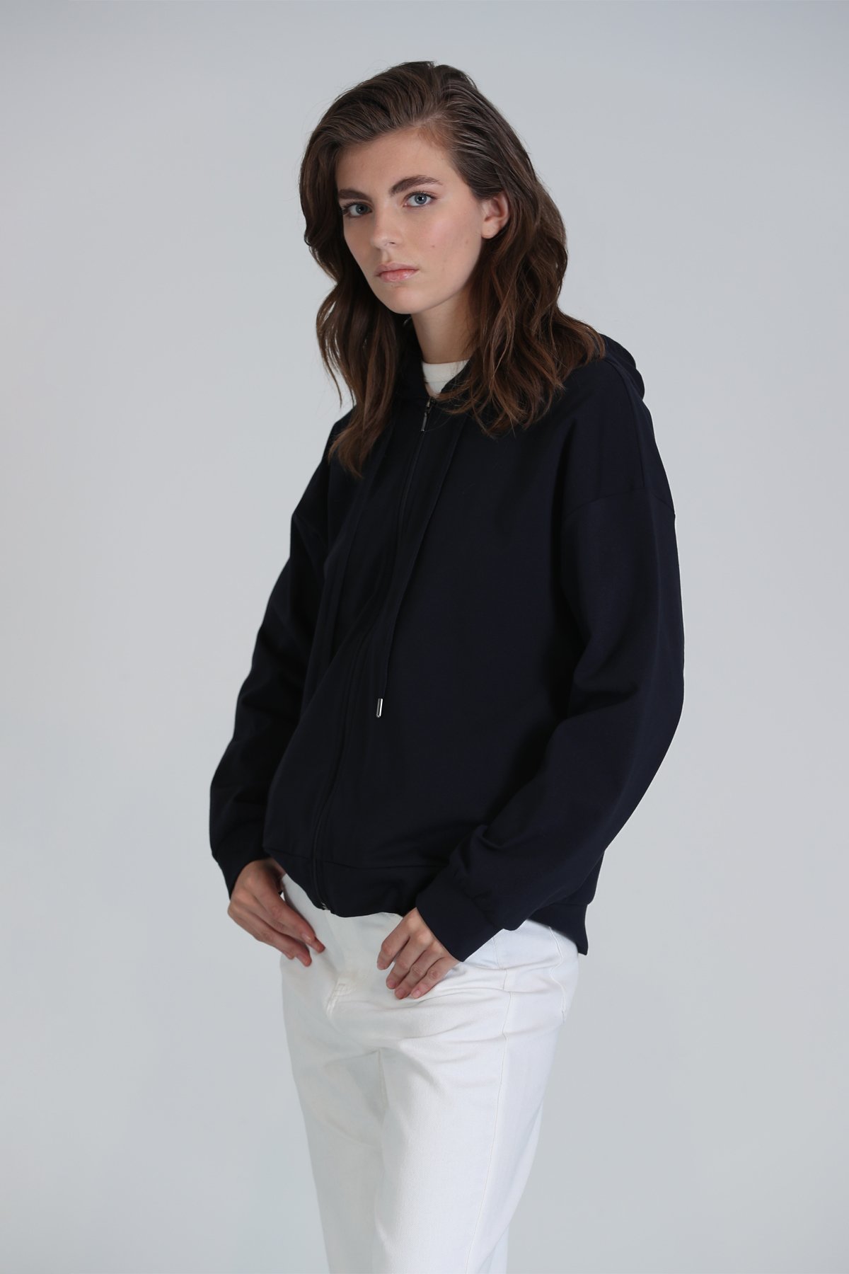 Brera Kadın Örme Sweatshırt Lacivert - Lufian