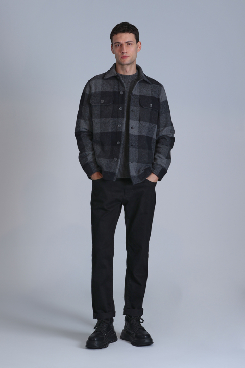 Danıel Men Basic Shirt Slım Fıt Black - Lufian (1)