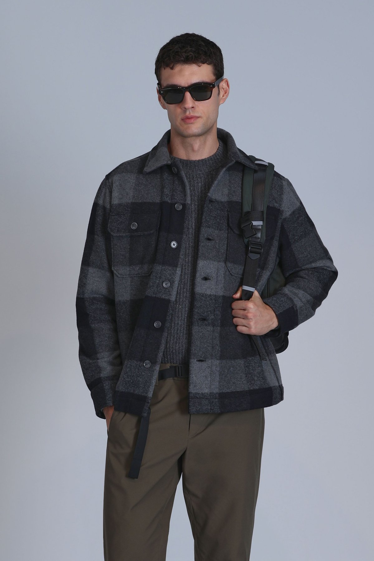 Broken Erkek Basic Gömlek Slim Fit Siyah - Lufian